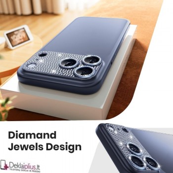Telefono galinės kameros grūdintas stiklas blizgus - pilnai dengiantis - mėlynas (Apple Iphone 17 Pro Max) Telefono galinės kameros grūdintas stiklas blizgus - pilnai dengiantis - mėlynas (Apple Iphone 17 Pro Max)